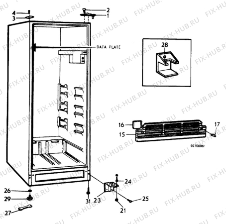 Взрыв-схема холодильника Atlas AKS346 - Схема узла C10 Cabinet